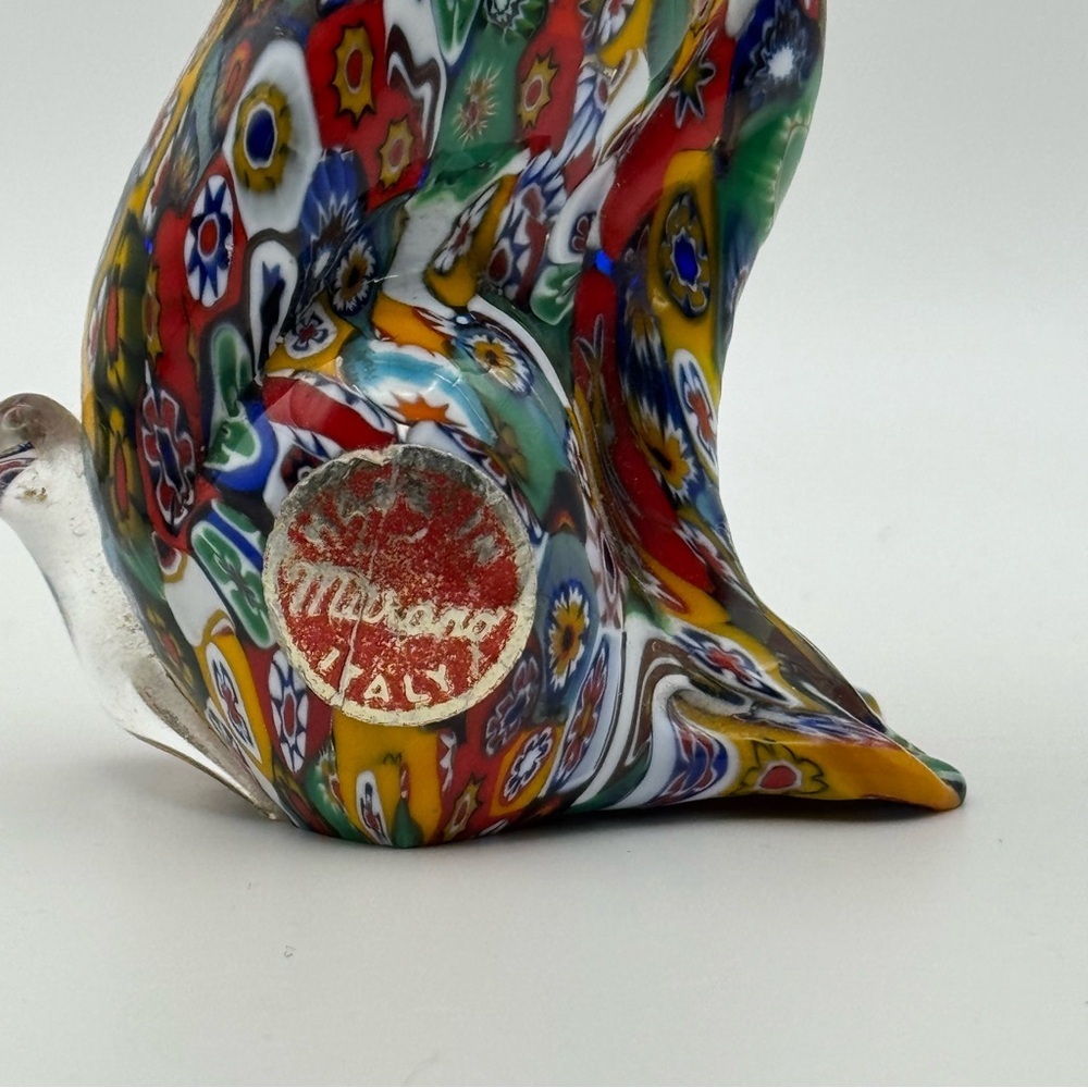 Vintage Murano Glass Hound Dog Millefiori Art Figurine Multi Color 3.75" - Picture 7 of 8